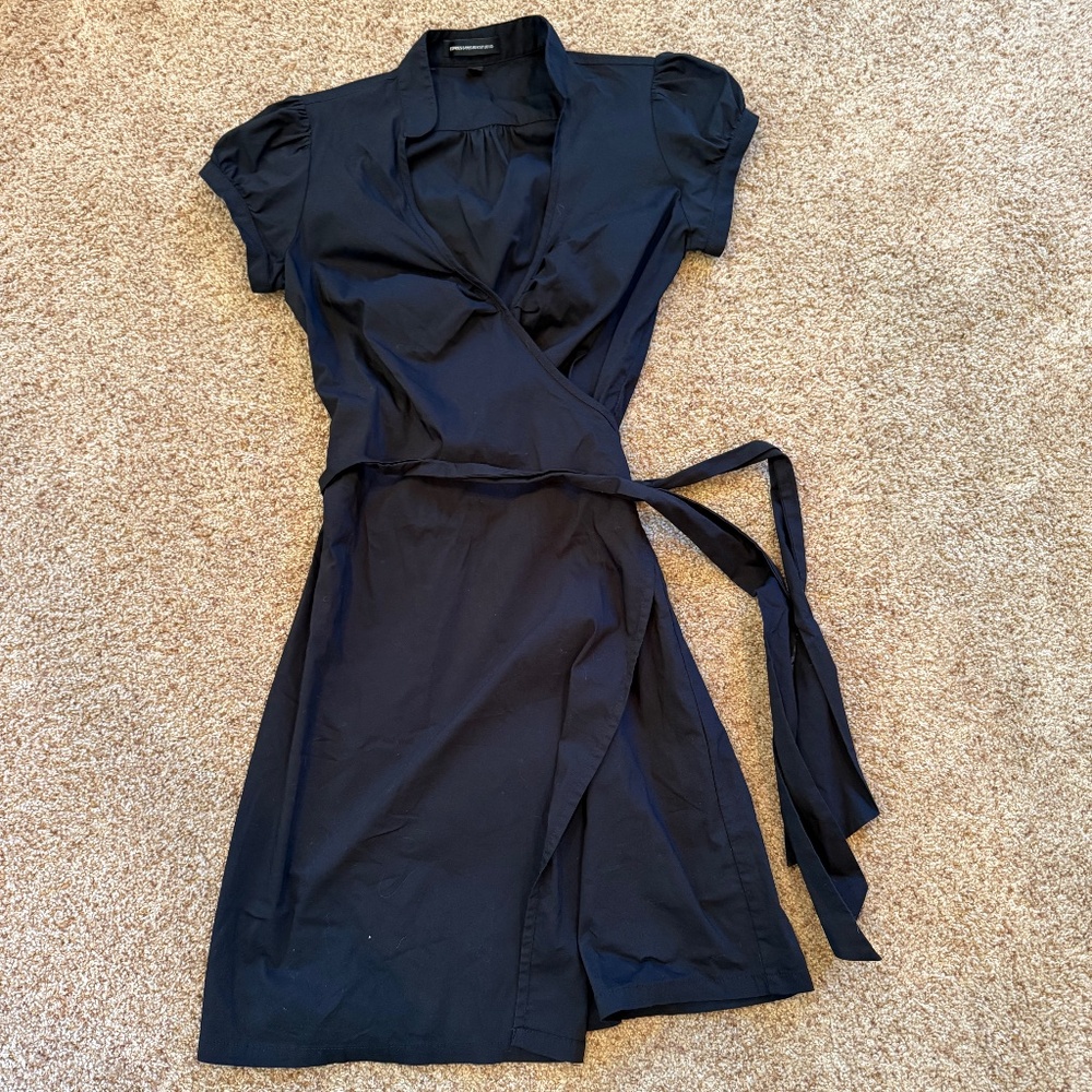 Express Little Black Warp Dress